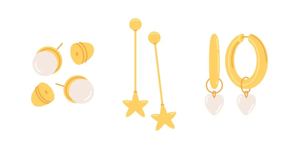 1121.set.1.earrings flat Stock Illustration