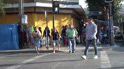 1131 Another street view at Viña del Mar, Chile Stock Footage 33973633