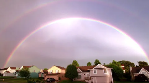 114 Double Rainbow Time Lapse Stock Footage 32286693