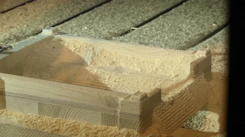 114. Woodworking machine with CNC makes model rigging. Stock Footage 93282628