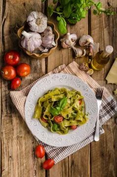 Pasta  with  basil  pesto,  very  simple  and  delicious.  Pesto  from  olive  oil,  basil,  nuts  and  parmasan xkwx pasta,  pesto,  food,  basil,  sauce,  italian,  green,  spaghetti,  plate,  healthy,  spinach,  tagliatelle,  white,  dish,  cheese,  cuisine,  meal,  cooking,  herb,  tasty,  traditional,  italy,  gourmet,  dinner,  lunch,  restaurant,  oil,  parmesan,  fresh,  background,  eating,  leaf,  fettuccine,  homemade,  diet,  garlic,  vegetarian,  closeup,  vegetable,  photography,  mediterranean,  parmasan,  milan,  olive,  bio,  organic