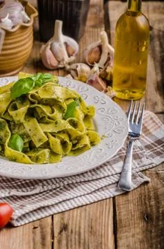 Pasta  with  basil  pesto,  very  simple  and  delicious.  Pesto  from  olive  oil,  basil,  nuts  and  parmasan xkwx pasta,  pesto,  food,  basil,  sauce,  italian,  green,  spaghetti,  plate,  healthy,  spinach,  tagliatelle,  white,  dish,  cheese,  cuisine,  meal,  cooking,  herb,  tasty,  traditional,  italy,  gourmet,  dinner,  lunch,  restaurant,  oil,  parmesan,  fresh,  background,  eating,  leaf,  fettuccine,  homemade,  diet,  garlic,  vegetarian,  closeup,  vegetable,  photography,  mediterranean,  parmasan,  milan,  olive,  bio,  organic