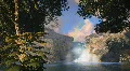 (1148) Waterfall Rainbow Tropical Oasis Jungle Sunset LOOP HD Footage