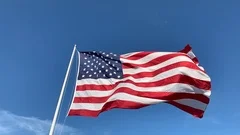 The American Flag waving slo mo