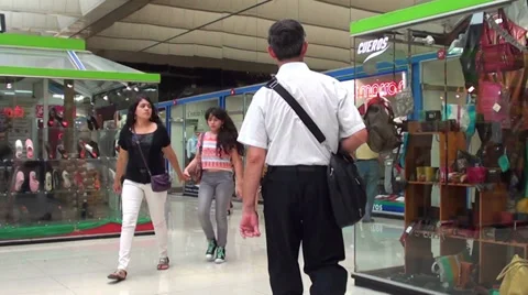 1150 Shoppers at a mall Stock Footage 37015643