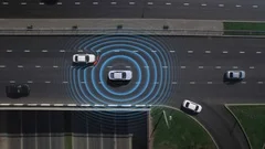 Driver activate smart car mode auto pilot, artificial intelligence, calculate