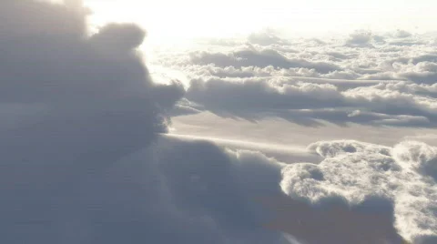 (1153) Dramatic High Altitude Clouds Aerial Heaven Flight LOOP Stock Footage