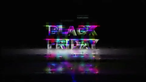 116 Animation Text Electric Glitch Digital Effect Black Friday 库存影片 138033326