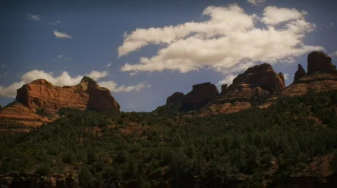 (1165) Sedona Arizona Canyon Clouds Timelapse LOOP Stock Footage