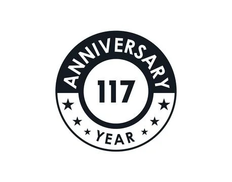 117 years anniversary badge vector design Stock Illustration
