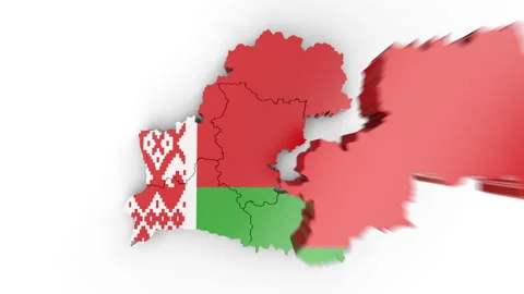 117Z Belarus map 3d 003 3Map of Belarus with flag, top view. Stock Footage 138264080