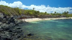 Ho'okipa Beach Park in Maui Hawaii, windsurfing site, big waves and big Turtles