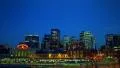 (1189) Downtown City Sunset Buildings Skyline Train Station HDR HD Footage