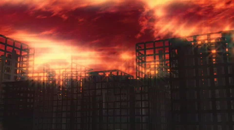 119 Hellscape buildings apocalypse Stock Footage 611571