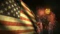 (1192) Fireworks Celebration USA American Flag Sunset Independence Memorial V HD Footage