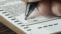 Person Voting Yes On Official Ballot