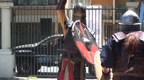 1193 Medieval fight Stock Footage 34540481