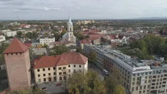 Aerial View Of Oswiecim, The Town Beside The Auschwitz Nazi Concentration Camp