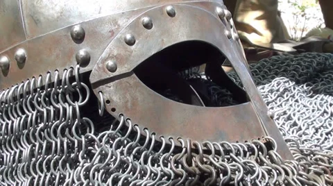 1194  Medieval helmet Stock Footage 34540126