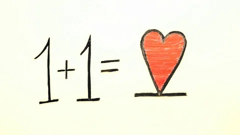 1+1=love Stock Footage 71655742