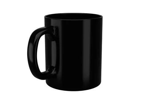 11oz black mug on isolated background. イラスト素材