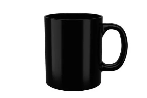 11oz black mug on isolated background. イラスト素材