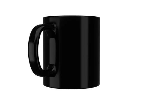 11oz black mug on isolated background. 库存插图