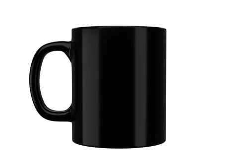 11oz black mug on isolated background. 库存插图