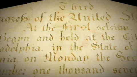 11th Amendment Historical Old Paper Handwritten Document Trucking Shot 2 Stock Footage 339283588