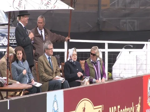 12-05-2011 Queen Elizebeth 2 watching the Royal Windsor Horse Show Video stock 104415904