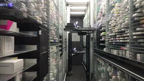 12 09 2018 Modena - future technology automatic pharmacy warehouse 1 스톡 동영상 96694665