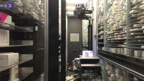 12 09 2018 Modena - future technology automatic pharmacy warehouse 3 Stock Footage 97823806