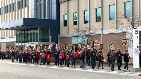 12 17 19 4K HD Video Kaiser Protest 05 Stock Footage 126664035