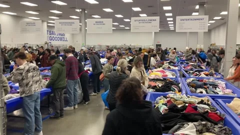 12-30-2025: Hackensack, NJ, USA: The Goodwill Bins Rush Stock Footage 325348605