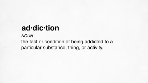 12 addiction definition animation white background Stock Footage 267338698