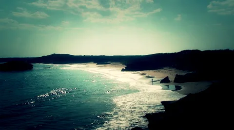 12 Apostles Beach with waves - Colour Graded Video stock 35565602
