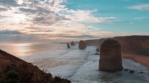 The 12 Apostles Evening Timelapse, Great Ocean Road, Australia Stock Footage 84042037