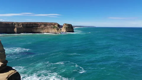 12 Apostles fly through daytime Stock Footage 317498603
