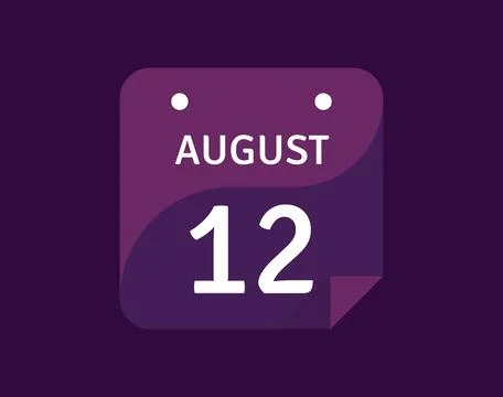 12 August, August 12 icon Single Day Calendar Vector illustration イラスト素材