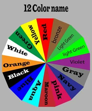 12 colour vector. Forecast of the future colors. Catalog Samples Illustrazione stock