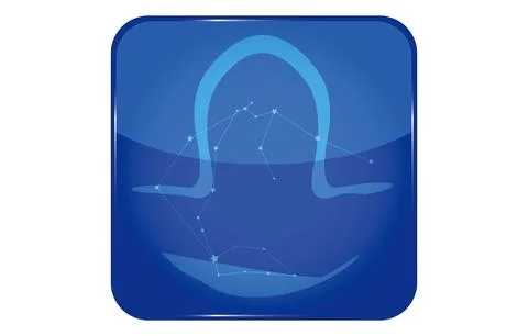 12 constellation blue icons: vector illustration: Libra Stock Illustration
