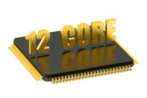 12 core chip CPU for smatphone and tablet Stock Illustration