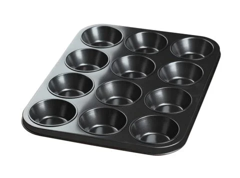 12 cupcake baking tray Stock Photos