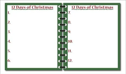 12 Days of Christmas Notepad Stock Illustration