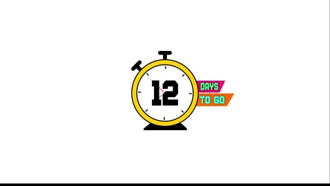 12 Days Until Launch Countdown Timer Animation Video stock 322116828