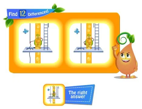 12 differences  funny fruit Stock Illustration