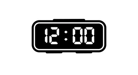 12 digital clock, Chronometer icon design Stock Illustration