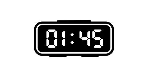 12 digital clock icon design Illustrazione stock