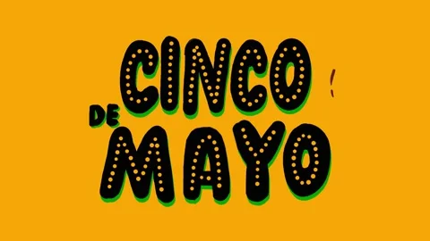 12 frame animation Cinco de mayo national Mexican holiday lettering with alpha Stock Footage 327320888