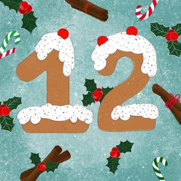 12 gingerbread figure Stock Illustration